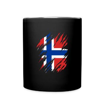 Drapeau de la Norvège Scandinavie Drapeau norvégien - Mug uni - noir - Devant