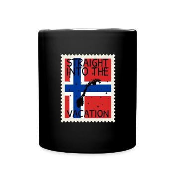Norwegen Flagge Skandinavien Norwegische Fahne - Tasse einfarbig - Schwarz - Vorne