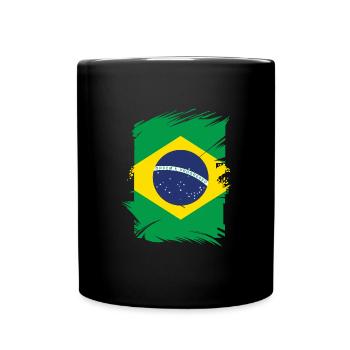 Brazil Flag Brazilian Flag South America - Full Colour Mug - black - Front