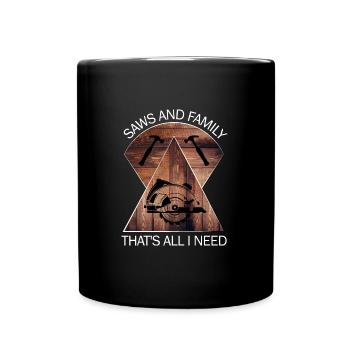 Carpenter, carpenter, carpenter, carpenter, craftsman, wood - Full Colour Mug - black - Front