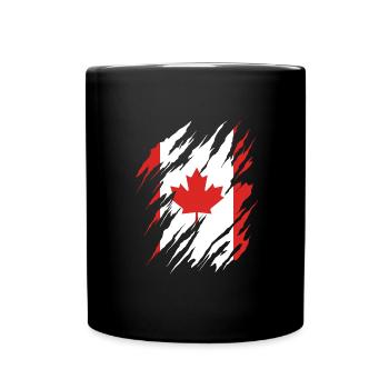 Drapeau du Canada Feuille d’érable Drapeau canadien du Canada - Mug uni - noir - Devant