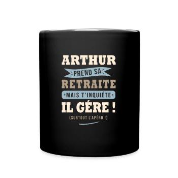 Arthur humour retraite cadeau retraité - Mug uni - noir - Devant