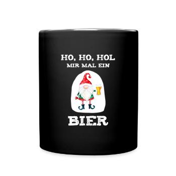 HO HO HOL mir mal ein Bier Weihnacht Noël - Mug uni - noir - Devant
