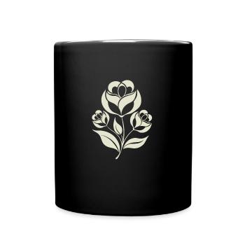 Blumen - Frühling - Sommer - Spruch - Tasse einfarbig - Schwarz - Vorne