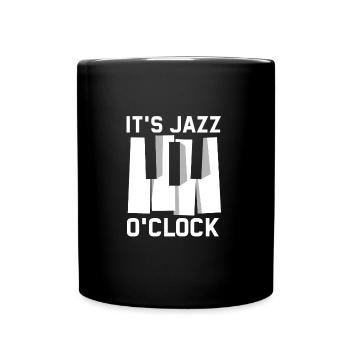 it's jazz o'clock Zeit für Jazz - Tasse einfarbig - Schwarz - Vorne