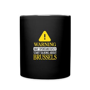 WARNING!:Brussel - Tasse einfarbig - Schwarz - Vorne