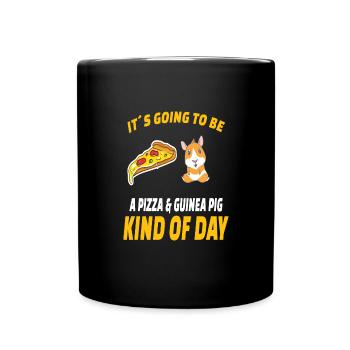 PIZZA / GUINEA PIG: Pizza Et Cochon D'Inde - Mug uni - noir - Devant