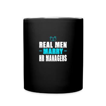 Real men marry : HR Manager - Mug uni - noir - Devant