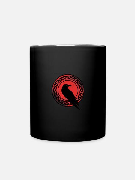 Odin Ravens Huginn & Muninn Vegvisir Shirt - Tasse einfarbig - Schwarz