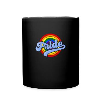 LGBT Gay Pride Retro Rainbow Shirt - Full Colour Mug - black - Front