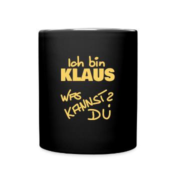 Klaus - Tasse einfarbig - Schwarz - Vorne