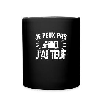 je peux pas j'ai teuf - Mug uni - noir - Devant