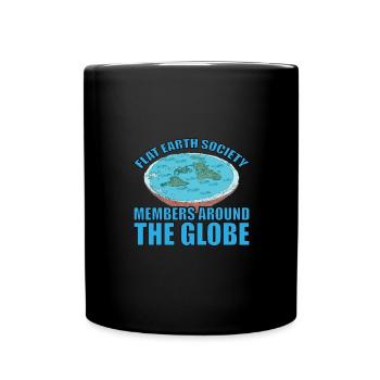 Flat Earth Society, Members Around The Globe 15 - Full Colour Mug - black - Front