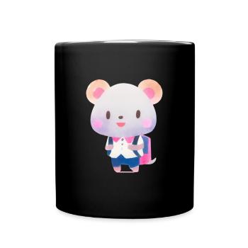 Animal mignon content d'aller à l'école enfant sac - Mug uni - noir - Devant