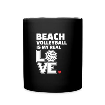 Ich Liebe Beachvolleyball Stilvolles - Tasse einfarbig - Schwarz - Vorne