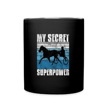 My Secret Superpower Trabrennen Trabreiter Sulky - Tasse einfarbig - Schwarz - Vorne