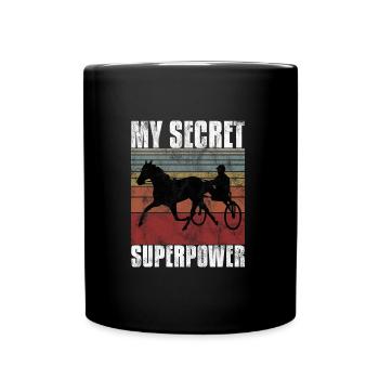 My Secret Superpower Trabrennen Trabreiter Sulky - Tasse einfarbig - Schwarz - Vorne