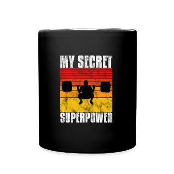 Bodybuilding Superpower Bodybuilder Fitness Retro - Tasse einfarbig - Schwarz - Vorne
