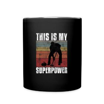 Curling is my Superpower Curler Eisstockschießen - Full Colour Mug - black - Front