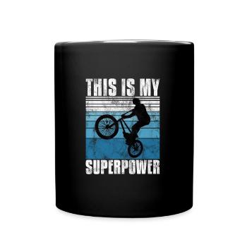 BMX is my superpower bike bike - Full Colour Mug - black - Front