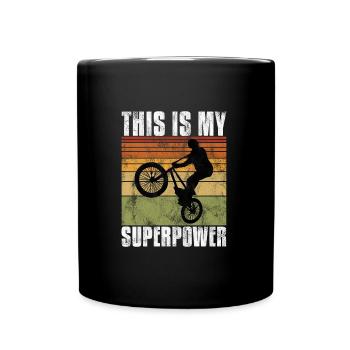 BMX is my Superpower Bike Bike - Full Colour Mug - black - Front