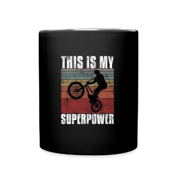 BMX is my Superpower Bike Bike - Full Colour Mug - black - Front