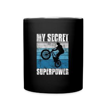 Le BMX est mon cadeau secret de bicyclette de roue de superpuissance - Mug uni - noir - Devant