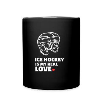Ich Liebe Eishockey - Tasse einfarbig - Schwarz - Vorne