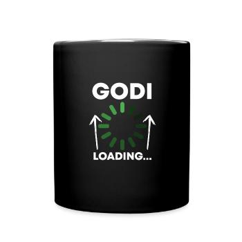 Godi Loading... Taufgodi Fragen - Tasse einfarbig - Schwarz - Vorne