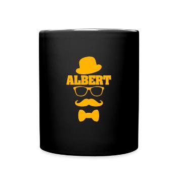Hipster Albert - Tasse einfarbig - Schwarz - Vorne