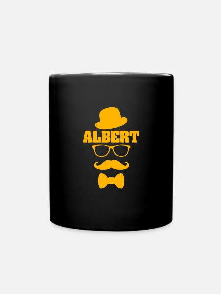 Hipster Albert - Tasse einfarbig - Schwarz