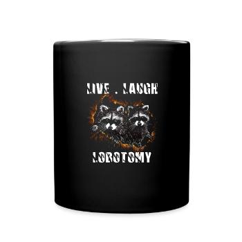 Live Laugh Lobotomy Retro Opossum Lover - Full Colour Mug - black - Front