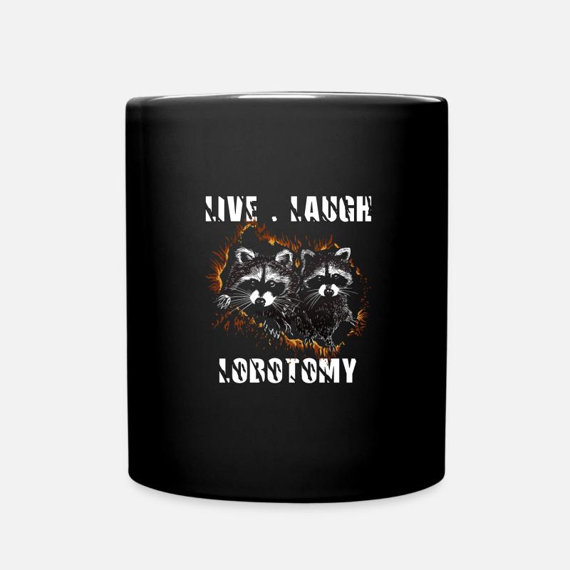 Live Laugh Lobotomy Retro Opossum Liebhaber - Tasse einfarbig - Schwarz