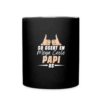So Gseht En Mega Coole Papi Us Beschte Papa - Tasse einfarbig - Schwarz - Vorne