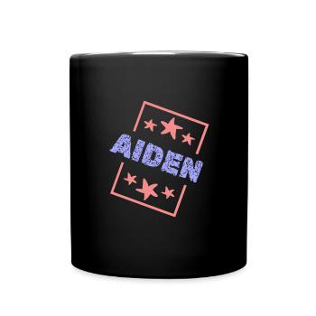 Geburtstag Aiden - Tasse einfarbig - Schwarz - Vorne