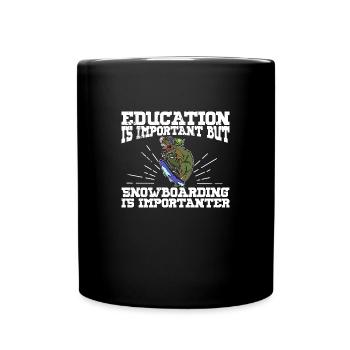 Snowboarding reptile snowboarder snow skiing - Tasse einfarbig - Schwarz - Vorne