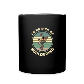 Bouldern Klettern Sportarten Turnhalle Wand - Tasse einfarbig - Schwarz - Vorne
