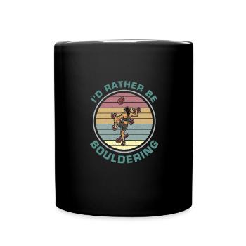 Bouldern Klettern Sportarten Turnhalle Wand - Tasse einfarbig - Schwarz - Vorne