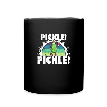 Pickle Pickelball Gurke Schläger Lustig - Tasse einfarbig - Schwarz - Vorne