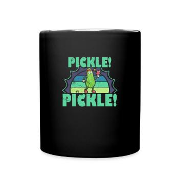 Pickle Pickelball Gurke Schläger Lustig - Tasse einfarbig - Schwarz - Vorne