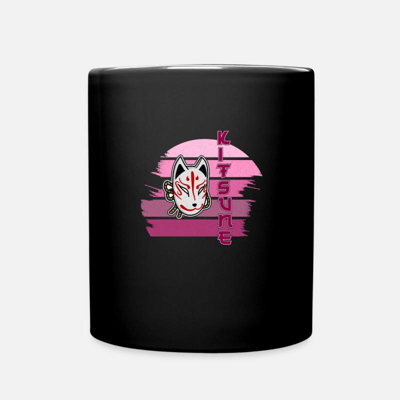 Japanische Tengu Hannya Kitsune Maske - Tasse einfarbig - Schwarz