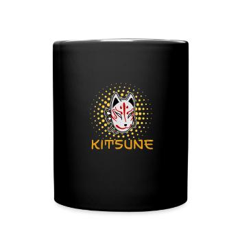 Japanese Tengu Hannya Kitsune Mask - Full Colour Mug - black - Front