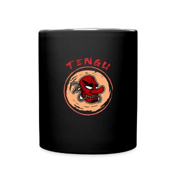 Japanese Tengu Hannya Kitsune Mask - Full Colour Mug - black - Front