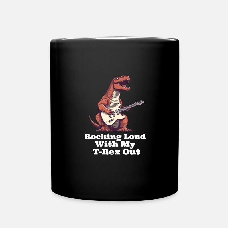 Rocking Loud avec mon T-Rex Out Guitar Dinosuar - Mug uni - noir
