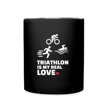 Ich Liebe Triathlon - Tasse einfarbig - Schwarz - Vorne
