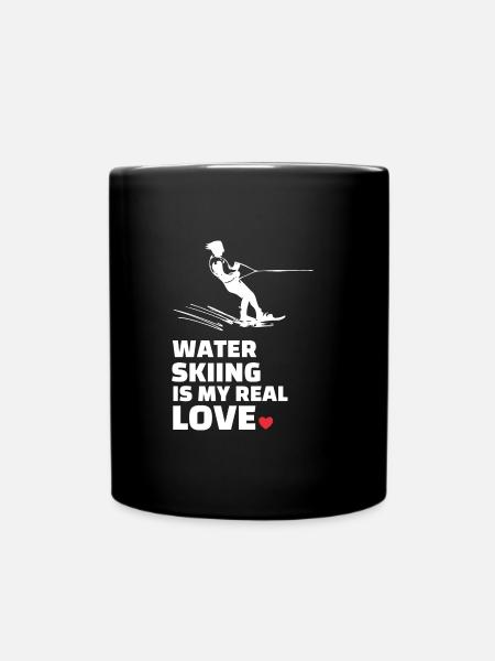 I love water skiing - Full Colour Mug - black