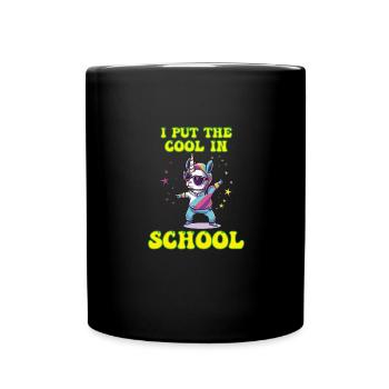 Ich setze die Coolness in School Boy Girl - Tasse einfarbig - Schwarz - Vorne