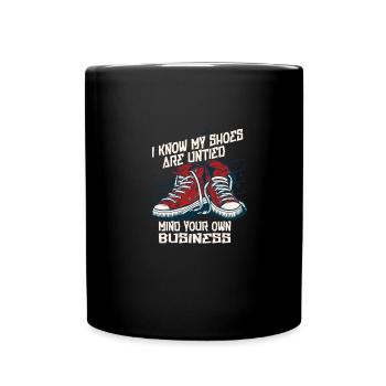 I know my shoes are open, but - Full Colour Mug - black - Front