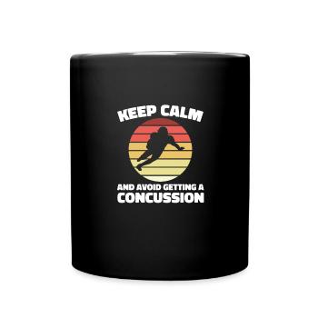 Rester calme et avoir une commotion cérébrale - Mug uni - noir - Devant