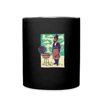 Grill Master USA Flag Abraham Lincoln Barbecue - Mug uni - noir - Devant